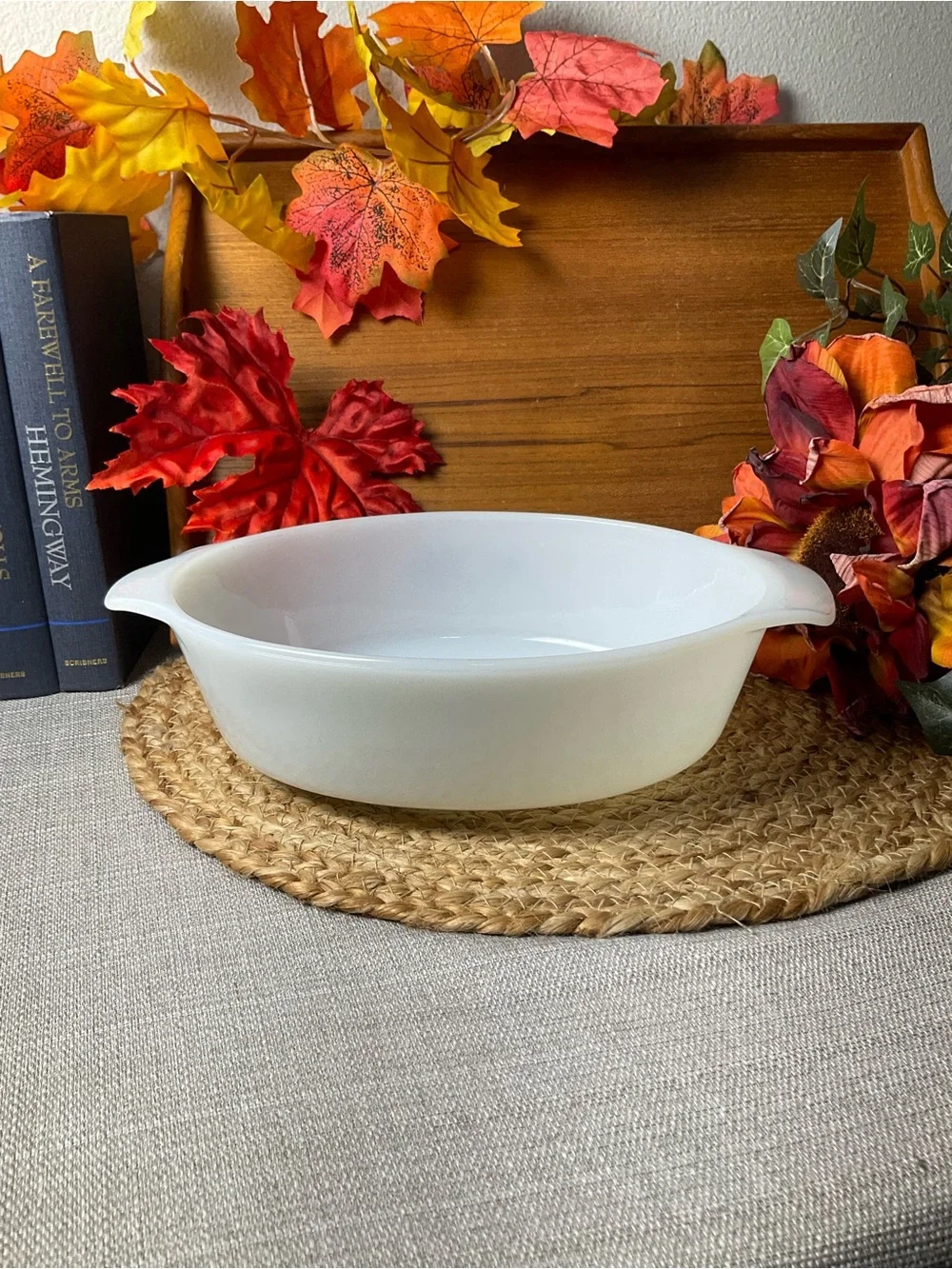 Vintage Fire-King Blue Cornflower 1.5 Qt Casserole Anchor Hocking